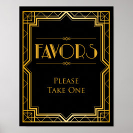 Favor Table Wedding Sign | Gatsby Art Deco Poster