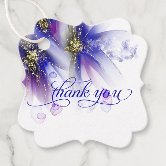 FAVOR TAG | Navy Lila Abstrakt Geschenkanhänger (Vorderseite)