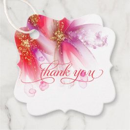 FAVOR TAG | Vivid Scarlet Lilac Abstrakt Floral Geschenkanhänger