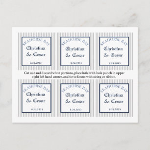 Favor Tags Blue Seepferd Streifen Strand Ozean Som Postkarte