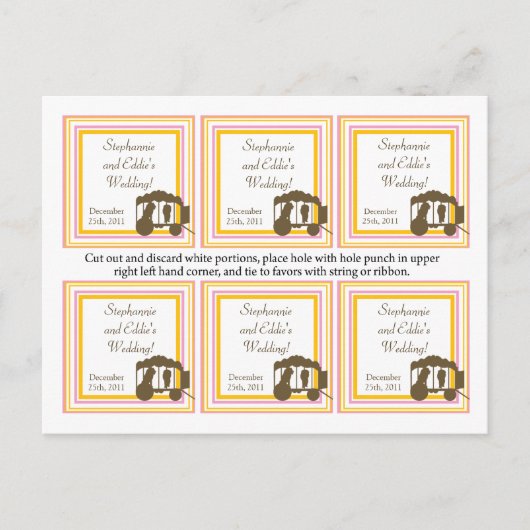 Favor Tags Carnival Postkarte (Vorderseite)