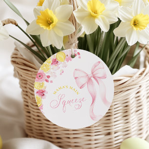 Favor-Tags für Baby-Party mit rosa Schleife und Zi Geschenkanhänger