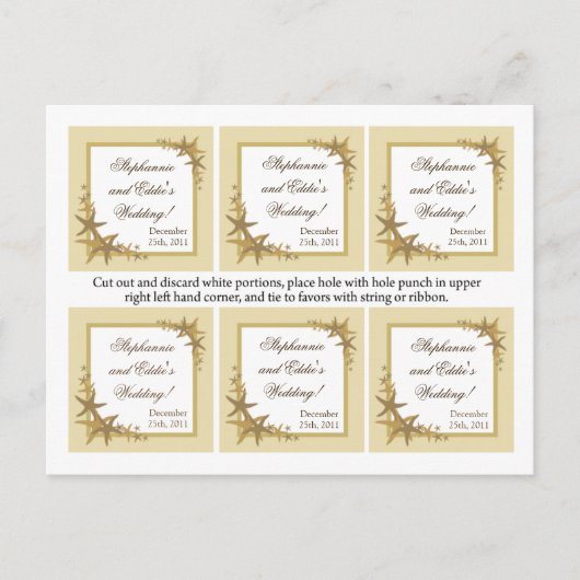 Favor Tags Sandy Beach Postkarte (Vorderseite)