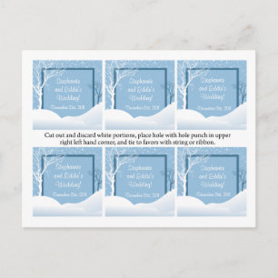 Favor Tags Winter Blau Weihnachten