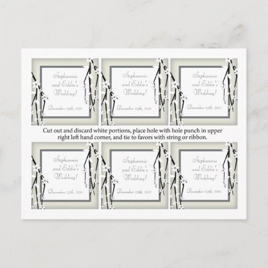 Favor Tags Winter Blossom Postkarte (Vorderseite)