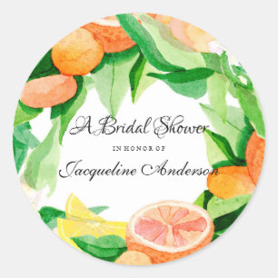 Favor Umschlag Aufkleber Citrus Wedding Brautparty