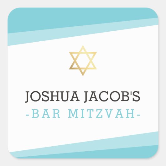 FAVOR UMSCHLAG AUFKLEBER Stern modern und türkisbl (Vorderseite)