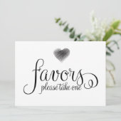 Favor Wedding Sign Einladung (Stehend Vorderseite)
