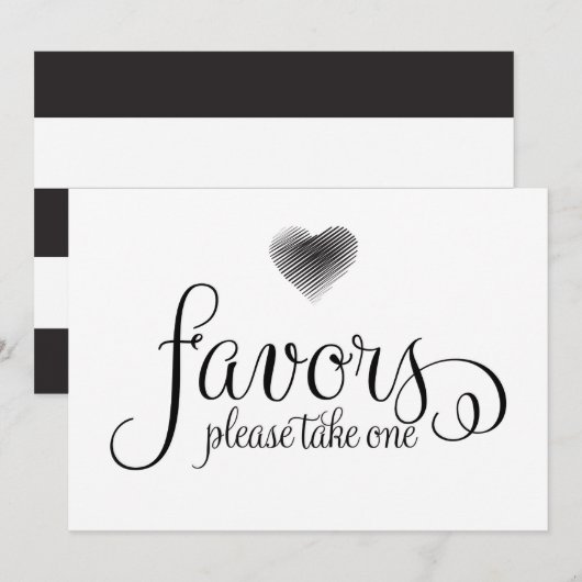 Favor Wedding Sign Einladung (Vorne/Hinten)