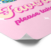 Favorisiert Disco-Kugel Retro Groovy Mädchen Rosa  Poster (Ecke)