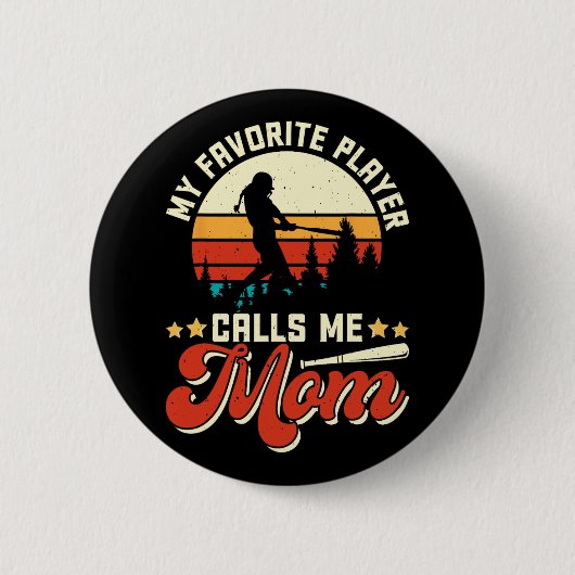 Favorit Baseball Player nennt mich Mama - Mütter D Button (Vorderseite)