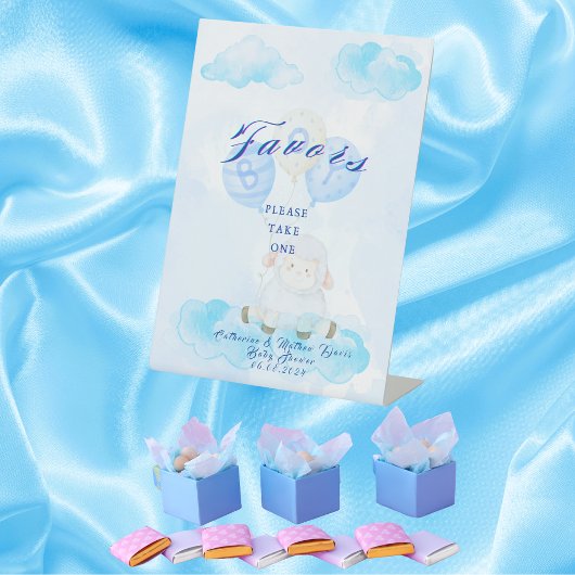 Favorit Blue Little Lamb in einem Heißluftballon Sockelschild