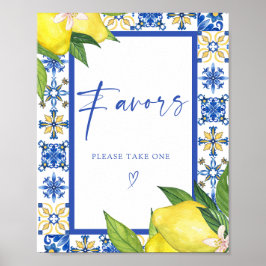 Favorit Blue Tiles Lemons Brautparty Sign Poster