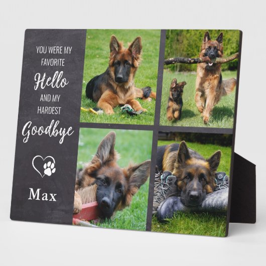 Favorit Hello Custom 4 Foto Collage Pet Memorial Fotoplatte (Seite)