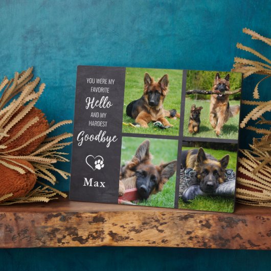 Favorit Hello Custom 4 Foto Collage Pet Memorial Fotoplatte (Seite)