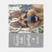 Favorit Hello Custom Foto Dog Loss Pet Memorial Fleecedecke (Vorderseite)