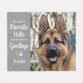 Favorit Hello Custom Foto Dog Loss Pet Memorial Fleecedecke (Vorderseite (Horizontal))
