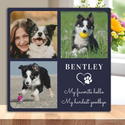 Favorit Hello Custom Pet Dog Memorial 3 Foto Fotoplatte