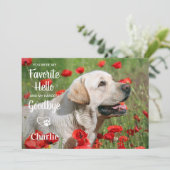 Favorit Hello Hardest Goodbye Pet Beileid Foto Dankeskarte (Stehend Vorderseite)