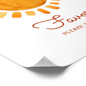 Favorit Watercolor Boho Sunshine Baby Shower Poster (Ecke)