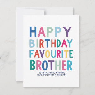 "Favorite Brother Birthday Card" Feiertagskarte
