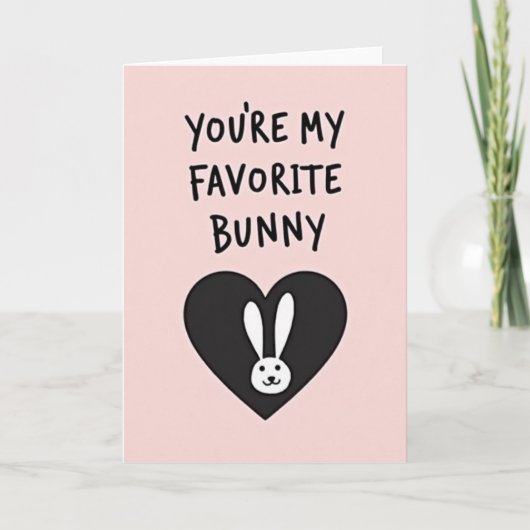 Favorite Bunny Love Heart Card Karte (Vorderseite)