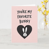 Favorite Bunny Love Heart Card Karte (Gelbe Blume)