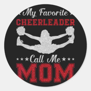 Favorite Cheerleader nennt mich Mama Cheer Mama Mu Runder Aufkleber