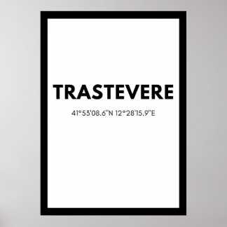 Favorite City Trastevere Italien Skyline Koordinat Poster