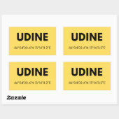 Favorite City Udine Italy Skyline-Koordinaten Rechteckiger Aufkleber (Blatt)