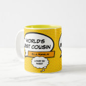 Favorite Cousin Fun Comic Buchen Sie noch heute Zweifarbige Tasse (Vorderseite Links)