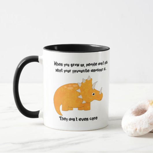 Favorite Dinosaur Triceratops Funny Zitat Tasse (Mit Donut)