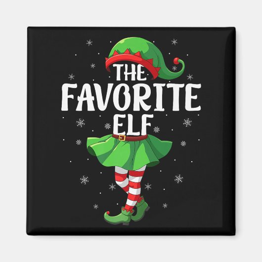 Favorite Elf Christmas Girls Women Elf Squad Xmas Magnet (Vorne)