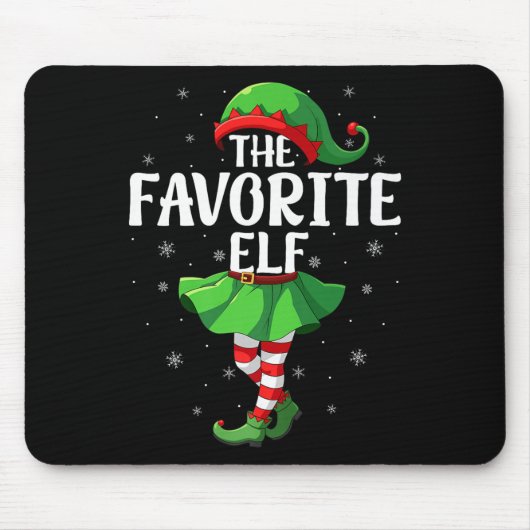 Favorite Elf Christmas Girls Women Elf Squad Xmas Mousepad (Vorne)