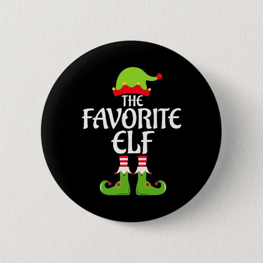 Favorite Elf Matching Family Group Weihnachts-Part Button (Vorderseite)
