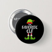 Favorite Elf Matching Family Group Weihnachts-Part Button (Vorne & Hinten)