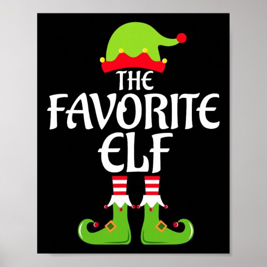 Favorite Elf Matching Family Group Weihnachts-Part Poster (Vorne)
