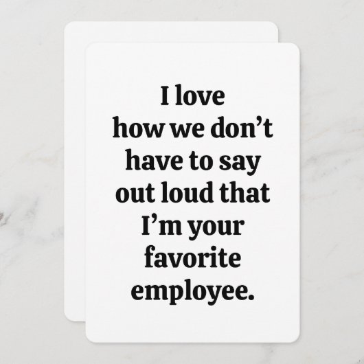 Favorite Employee Funny Boss Card Work Anniversary Einladung (Vorne/Hinten)