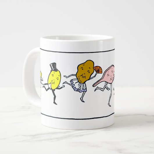 Favorite Foods Vintag Art Jumbo-Tasse (Vorderseite Links)