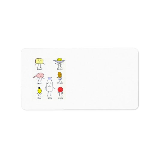 Favorite Foods Vintag Kitchart Adressaufkleber (Vorne)