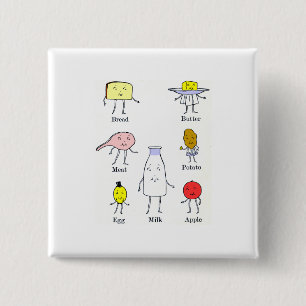 Favorite Foods Vintag Kitchart Button