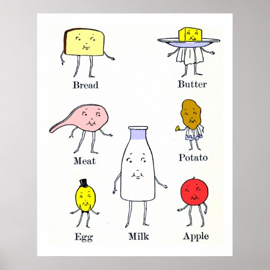 Favorite Foods Vintag Kitchart Poster (Vorne)