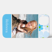 Favorite Foto Blue Blume Power mit Name Case-Mate iPhone Hülle (Rückseite (Horizontal))