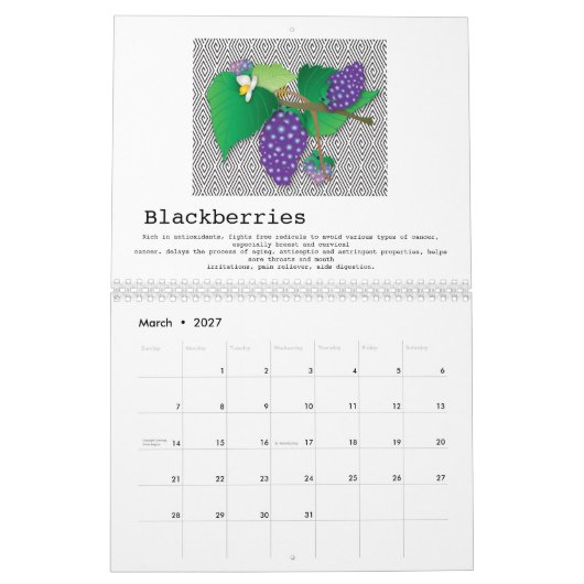 Favorite Fruits (With nutritional info) Kalender (Mär 2027)