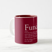 Favorite Funcle Uncle Modern Definition Burgundy Zweifarbige Tasse (Vorderseite Links)