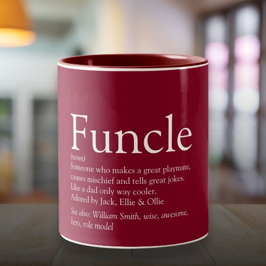 Favorite Funcle Uncle Modern Definition Burgundy Zweifarbige Tasse