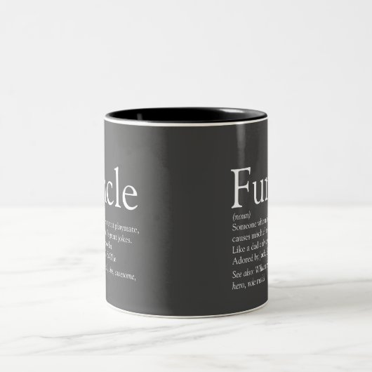 Favorite Funcle Uncle Modern Definition Grau Zweifarbige Tasse (Mittel)