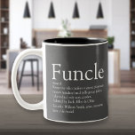 Favorite Funcle Uncle Modern Definition Grau Zweifarbige Tasse<br><div class="desc">Personalisieren Sie Ihre speziellen,  bevorzugten Funktionen oder Onkel,  um ein lustiges,  einzigartiges Geschenk zu schaffen. Es ist eine perfekte Art,  ihm jeden Tag zu zeigen,  wie phantastisch er ist. Entwickelt von Thisisnotme©</div>
