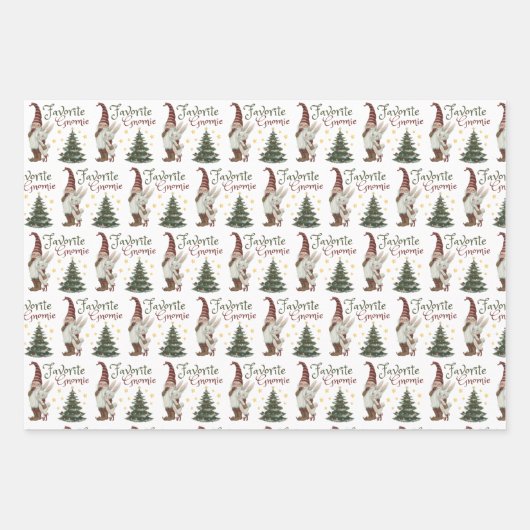 Favorite Gnomie Weihnachtswrapping Paper Sheets Geschenkpapier Set (Vorderseite 3)