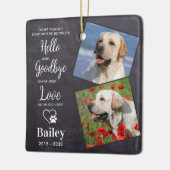 Favorite Hello Custom 2 Foto Dog Memorial Keramikornament (Links)